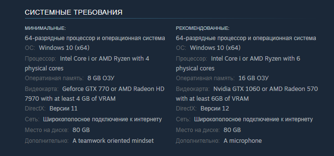 Требования к железу из Steam