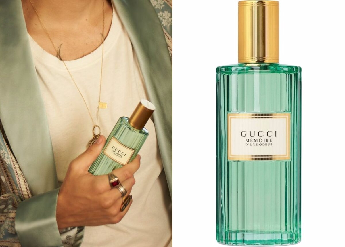 Верхние ноты: Ромашка и Горький миндаль; средние ноты: Мускус, Индийский жасмин и Жасмин; базовые ноты: Сандал, Кедр и Ваниль.