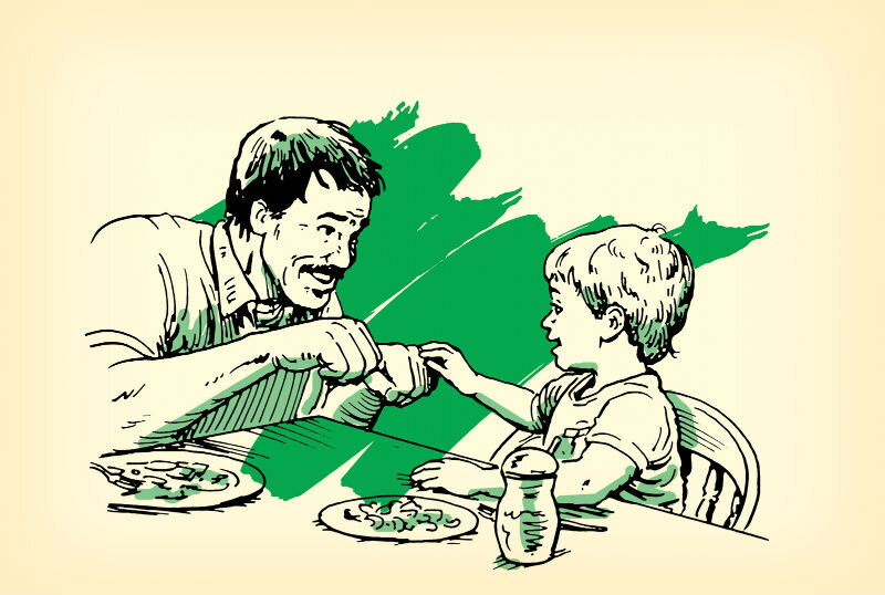 Учу сына жизни...