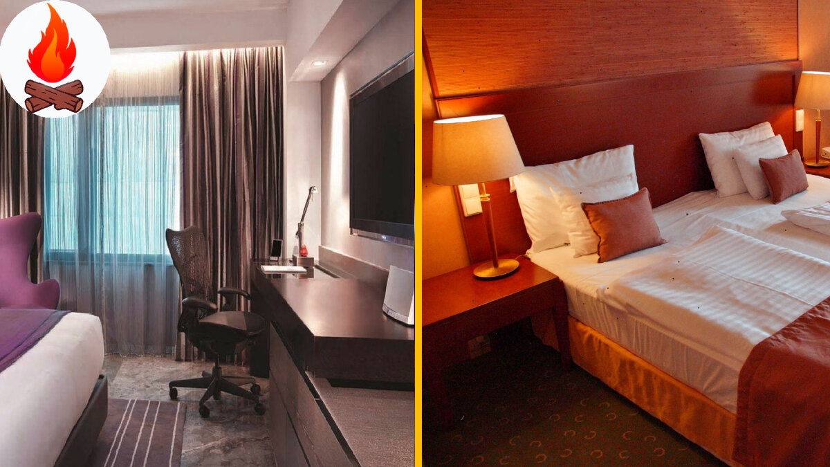 Комната справа , которую нам хотели дать сначала, а слева примерно такую мы получили в итоге