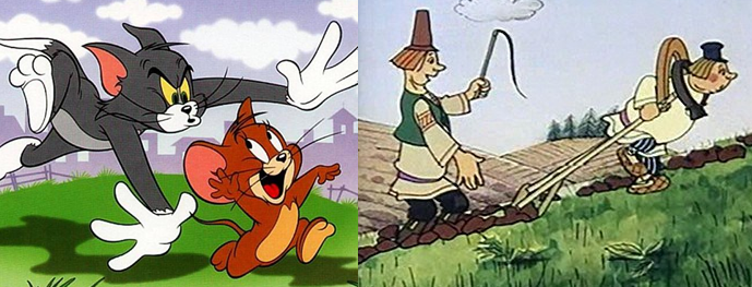 Справа - кадр из мультфильма "Про Фому и про Ерёму".