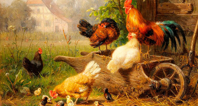 «Птичий двор». Художник Карл Ютц