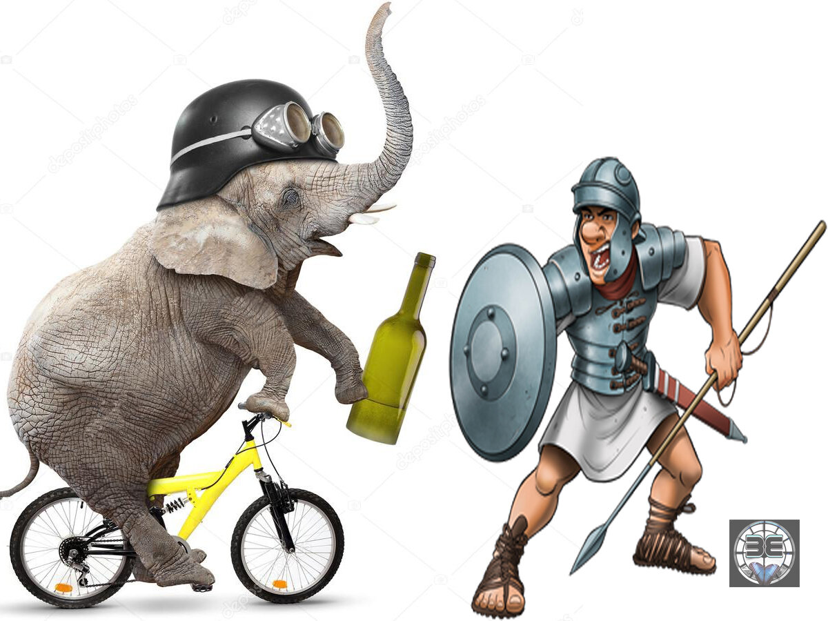 Слон в стаде приспособился пить воду. Но слон, который сражается на войне, пьет  только вино »  - писал Клавдий Элиан, римских писатель и софист.