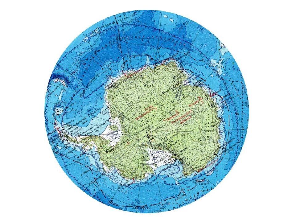 Карта с полюсами антарктиды