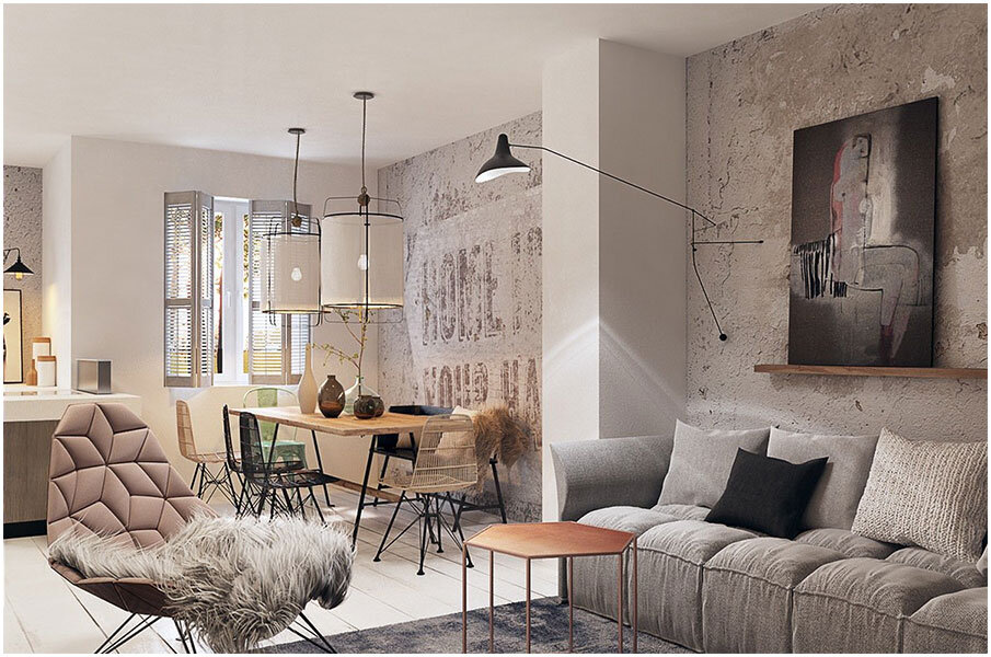 Отделка потолка с помощью декоративной штукатурки 