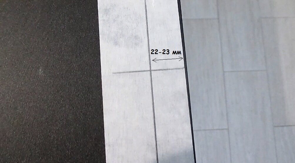 Расстояние до центра чашек петель