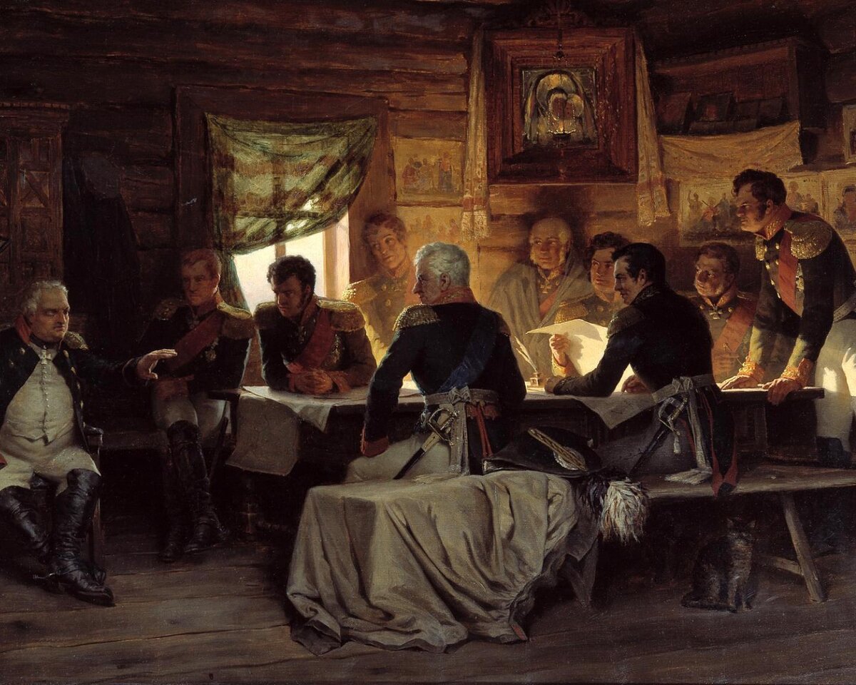 Картина А. Кившенко. Барклай-де-Толли сидит под иконой. Источник: wikipedia.org