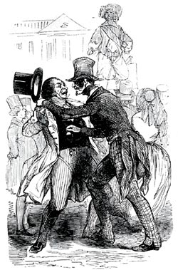 Карманная кража. Иллюстрация из книги Э. Видока "Криминальный мир. История французских тюрем". Париж. 1845 год