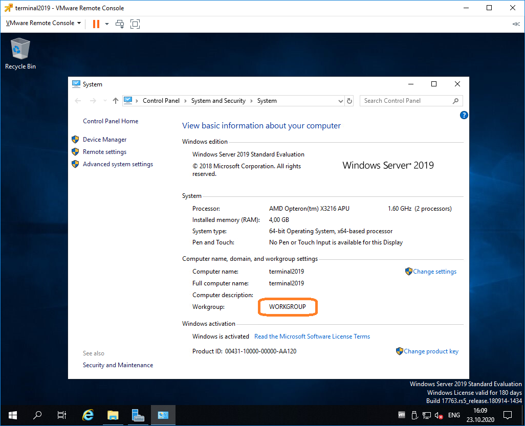 Windows 2019 server пароль. Установка Windows Server 2019. Терминальный сервер на Windows 10. Ввод компьютера в домен Windows Server 2019. Терминальная виртуальная машина как выглядит адрес.