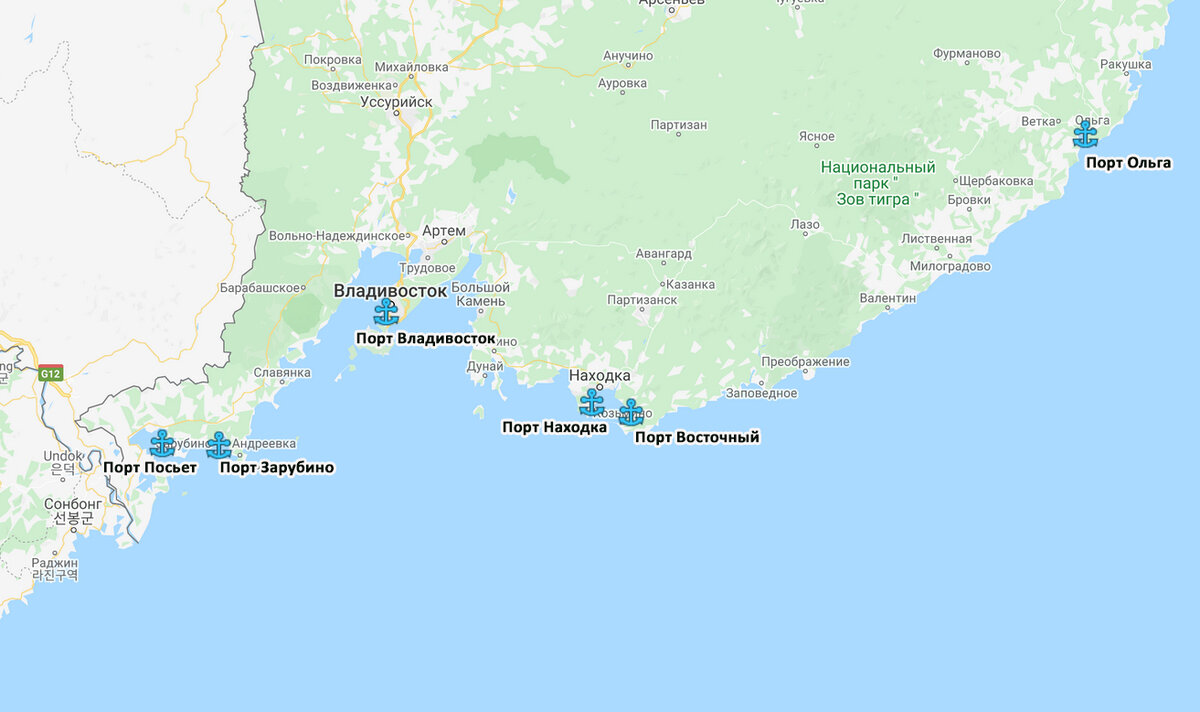 Порты Приморского края на карте. Морской порт Владивосток на карте. Морские Порты Приморского края карта.