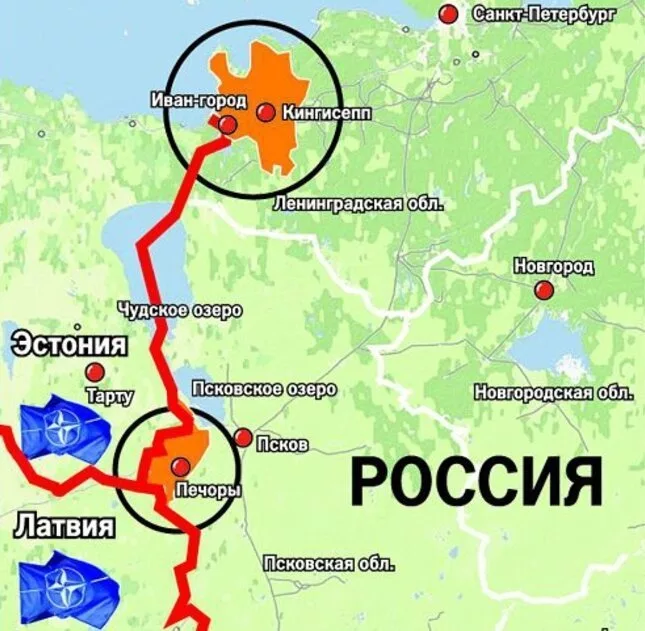 Карта россии на границе с эстонией