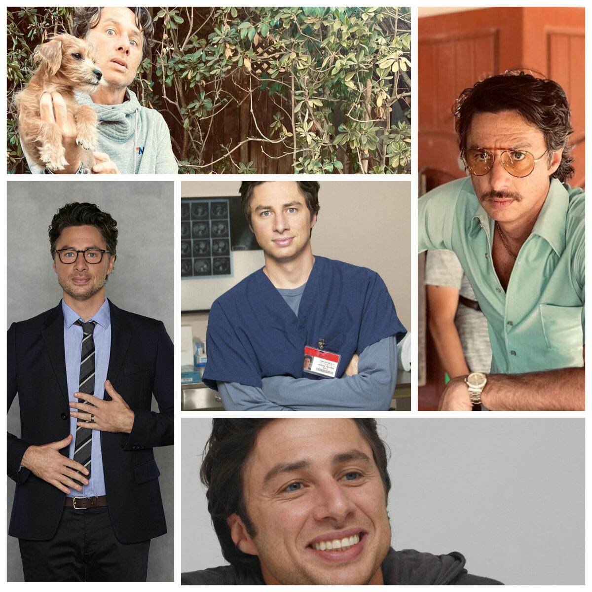 Зак Брать в последних ролях и фото из инстаграм (коллаж автора) 