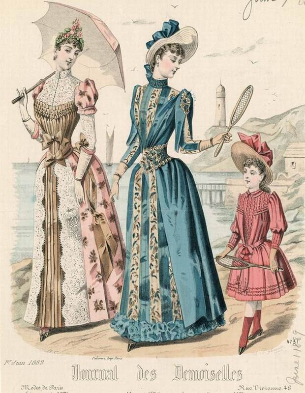 Наряды для прогулок летом, 1889 год.
