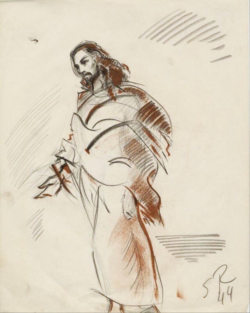 Графические работы С.Н. Рериха, представленные на выставке «Христианские сюжеты в эскизах Святослава Рериха» 