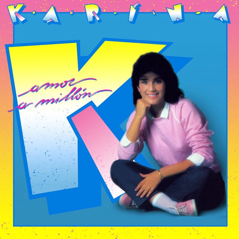 Дебютный альбом Карины «Amor a Millón», 1985 г. Обложка оригинального венесуэльского издания.