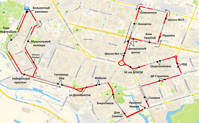    Схема маршрута № 37