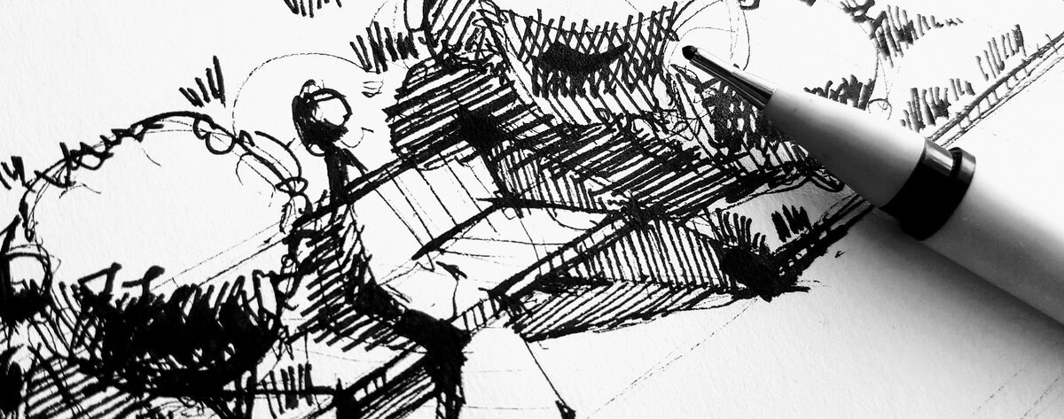 Скетч линером для ландшафтной графики. Эдуард Кичигин