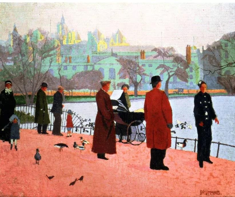 St James Park. Художник Malcolm Drummond, 1912 год
