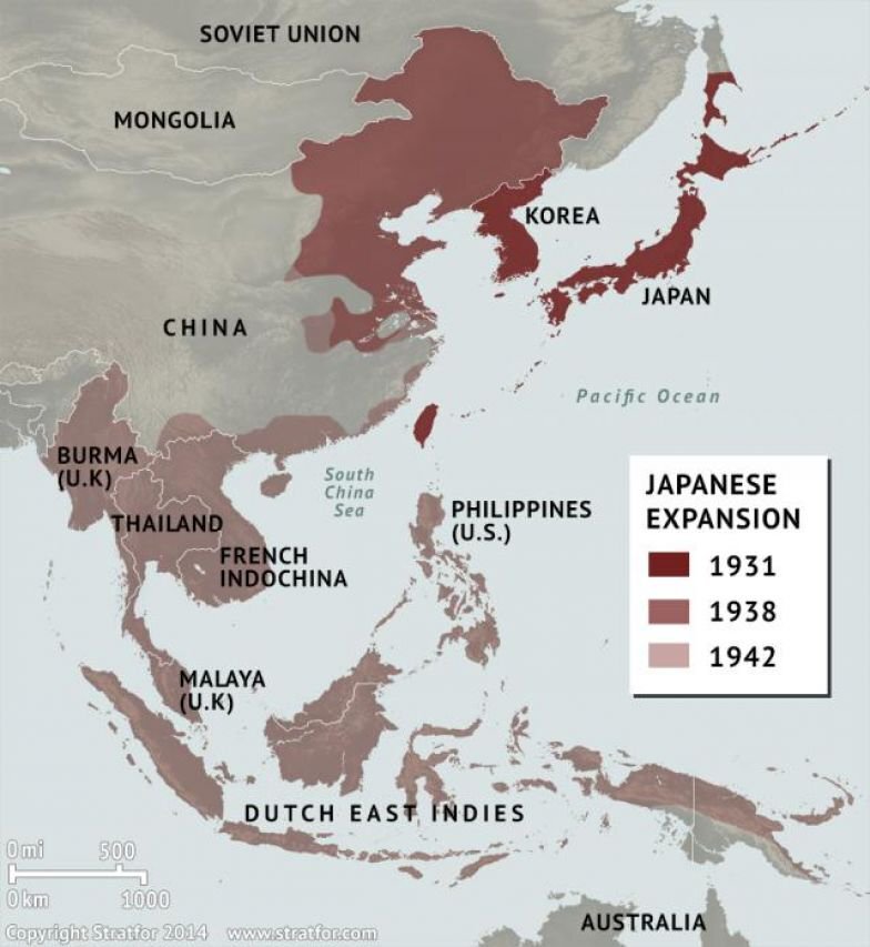 Карта японии 1944