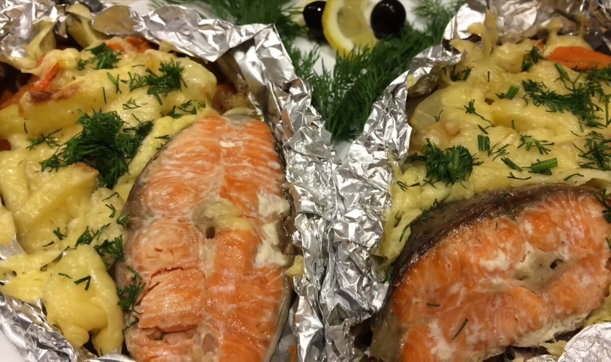 Рыба с картошкой в духовке рецепт с фото пошагово в фольге в духовке