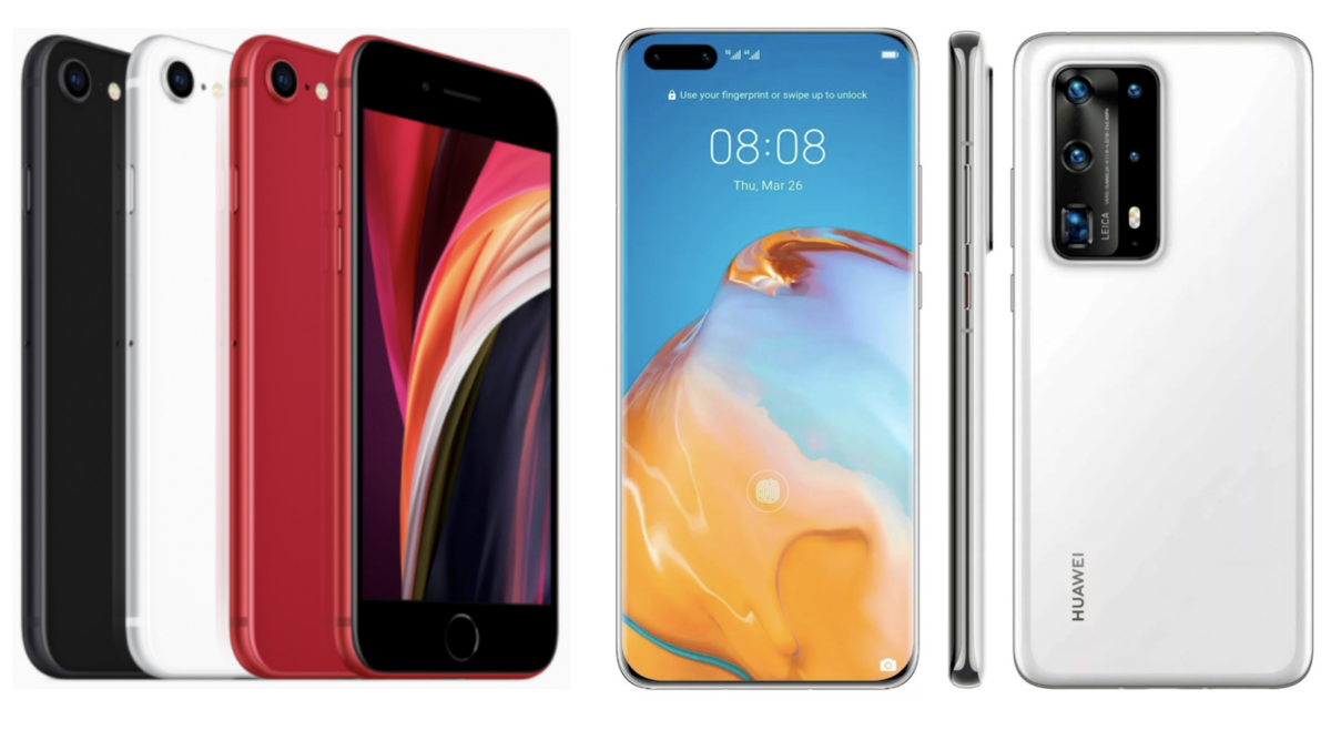 iPhone SE 2020 и Huawei P40 Pro