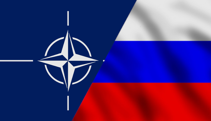 Флаг НАТО и России