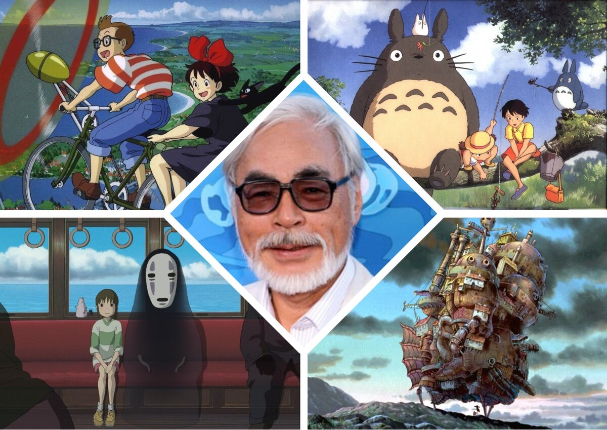Хаяо Миядзаки и его мультфильмы, коллаж 25ga.ru, фото из открытых источников 
