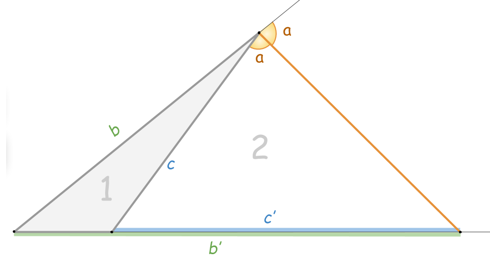 Рис. 2. Биссектриса внешнего угла треугольника