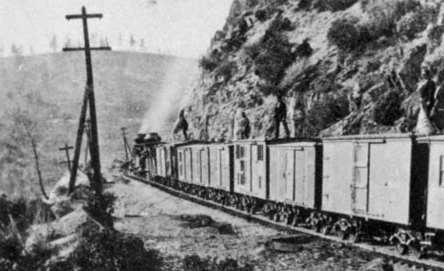 Железная дорога около Кэйп Хорн, где произошло ограбление