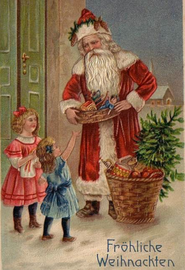 Немецкая Рождественская открытка 1902г.