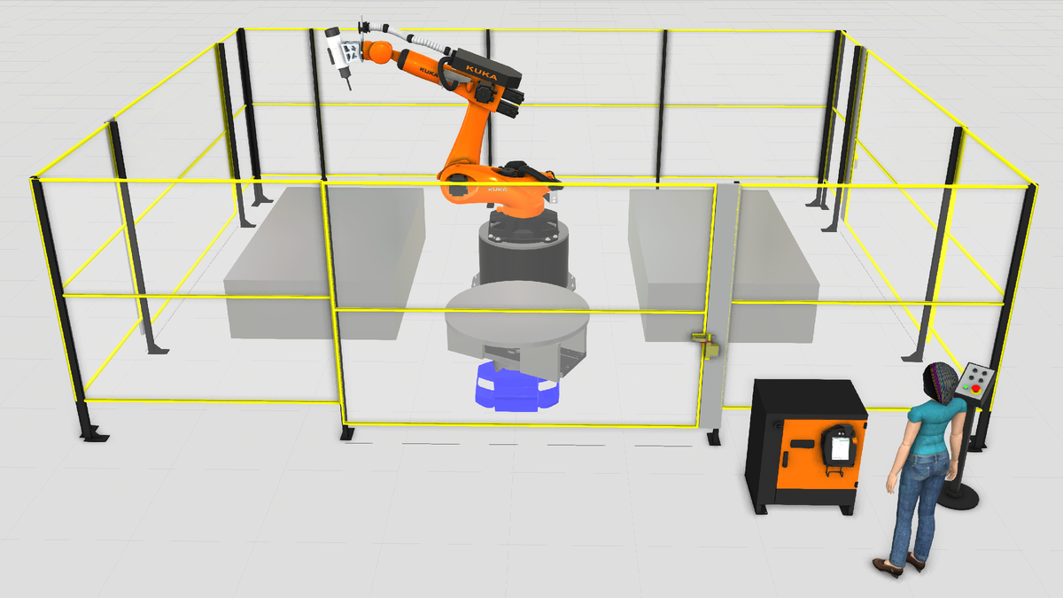Визуализация "роботизированный фрезерный комплекс"