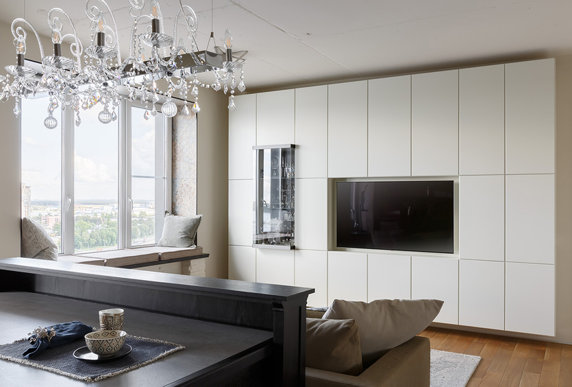 Фрагмент кухни-гостиной. Автор проекта: Эльжбета Чегарова.