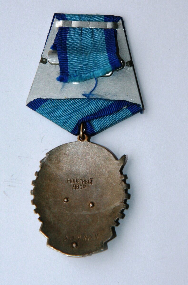 Реверс ордена Трудового Красного Знамени. 