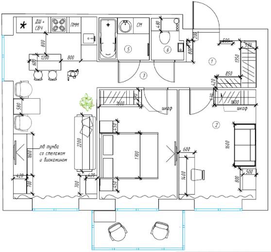 План расстановки мебели