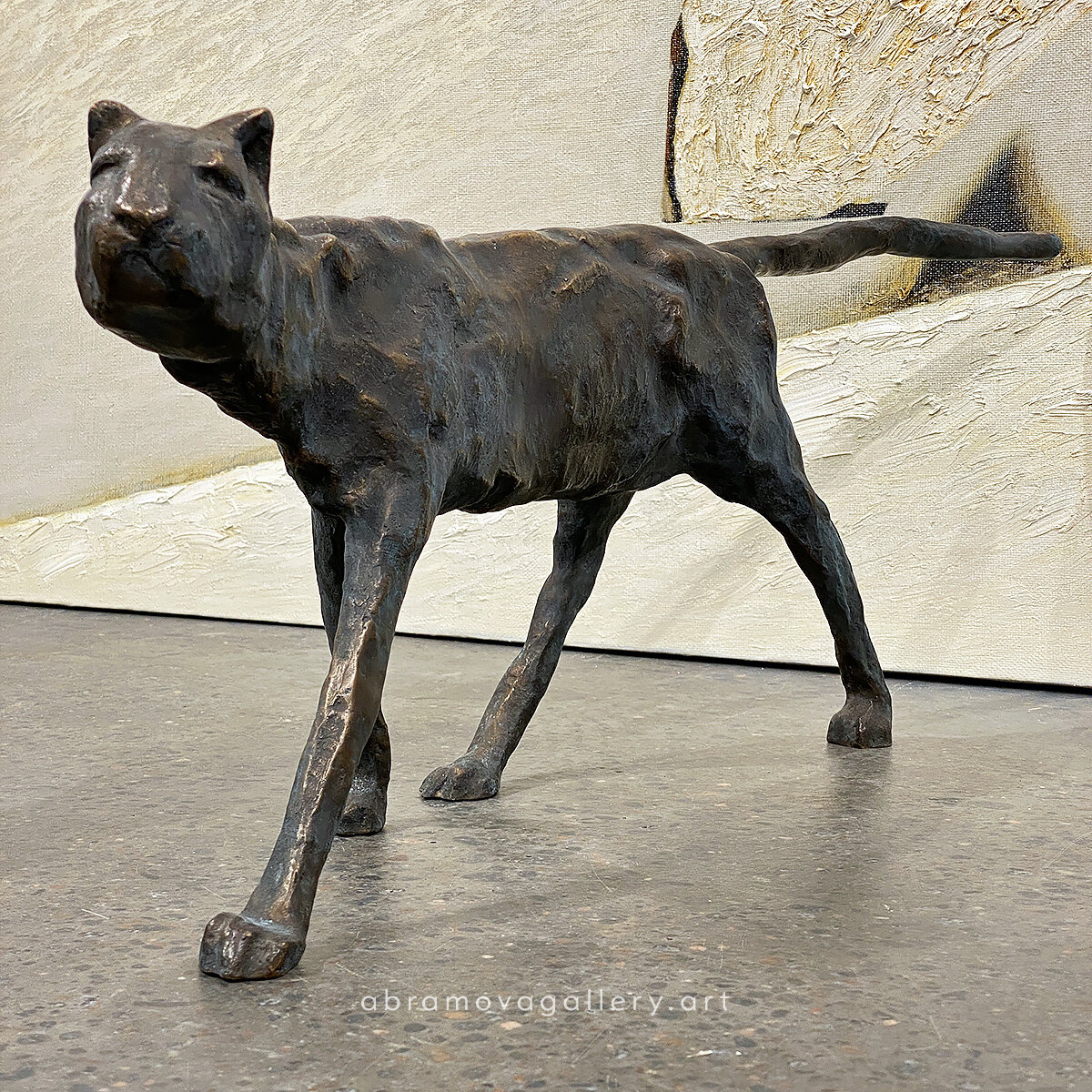 КОТ.⁣ Бронза, литьё, патинирование, 30 x 86 x 16 см