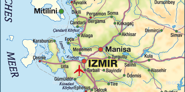 Карта турции город измир