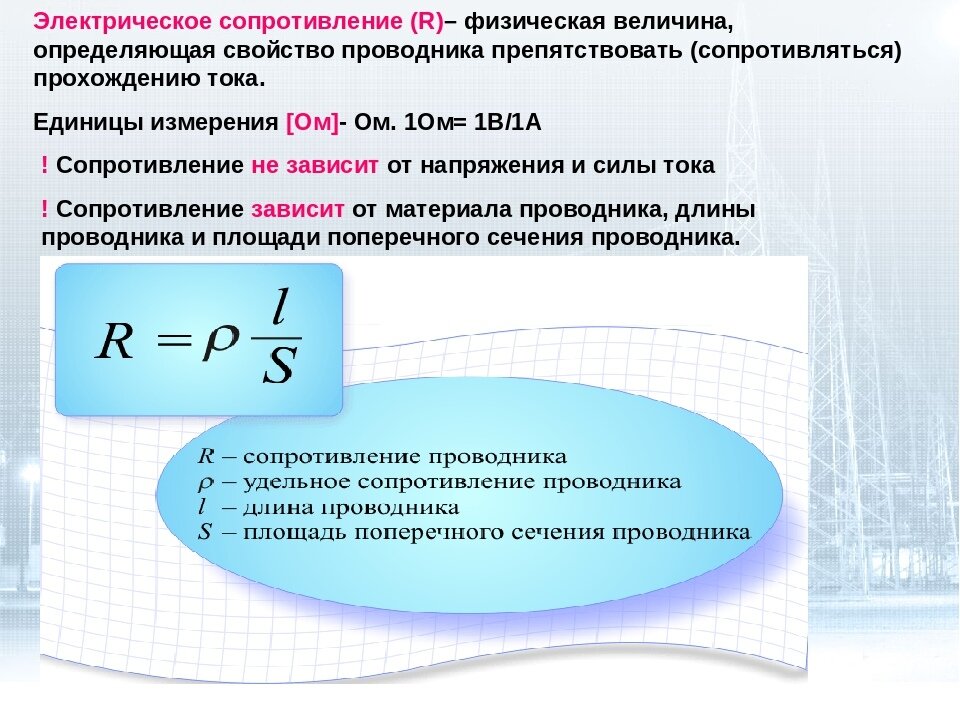 Электрическое сопротивление 8 класс презентация