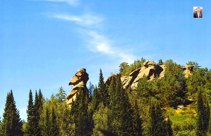 Скала Барыня и начала горного лесного массива.