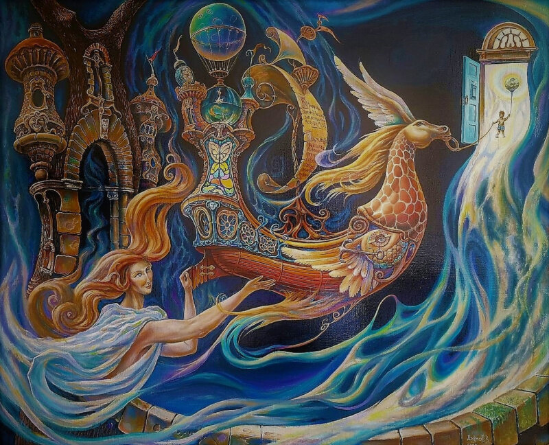 Художник Вадим Дрёмов (сайт https://artchive.ru/artists/68074~Vadim_Dremov/works/633049~Plyvi_korabl')