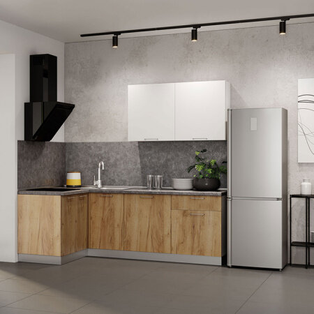 Кухня с навесными шкафчиками. Модульная кухня ЛАЙТ