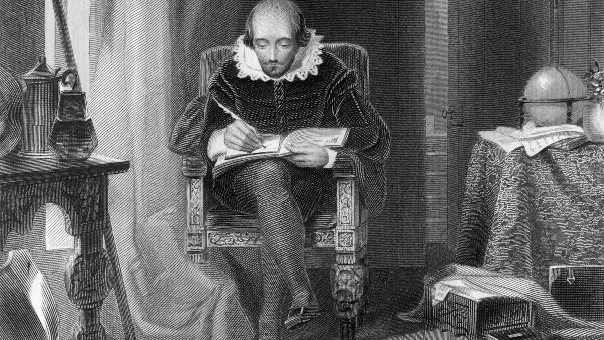 Шекспир за работой. Фото - mentalfloss.com
