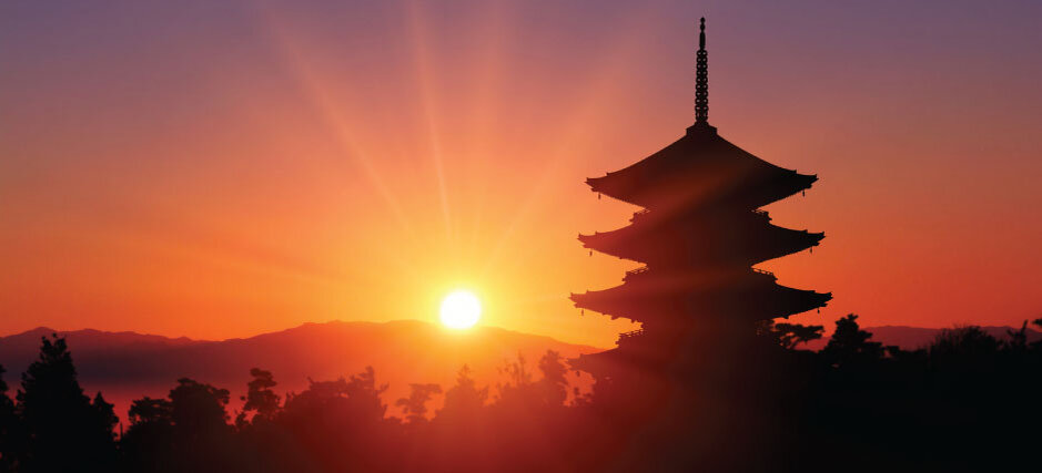 Восход солнца в японии