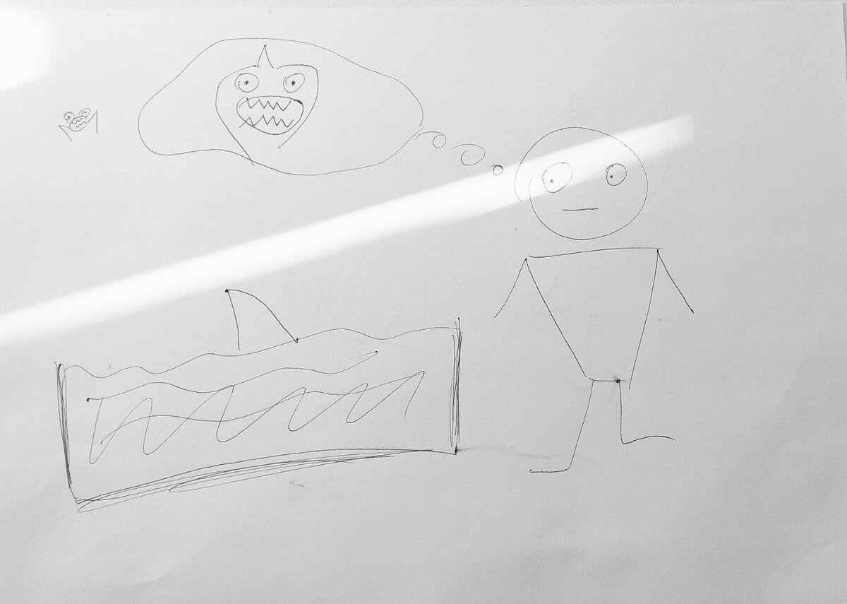 Наскальный рисунок приб. XXI век. (Хомо Сапиенс и хищная тварь )