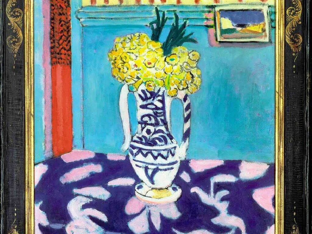 Les coucous, tapis bleu et rose,Анри Матисс 1911 