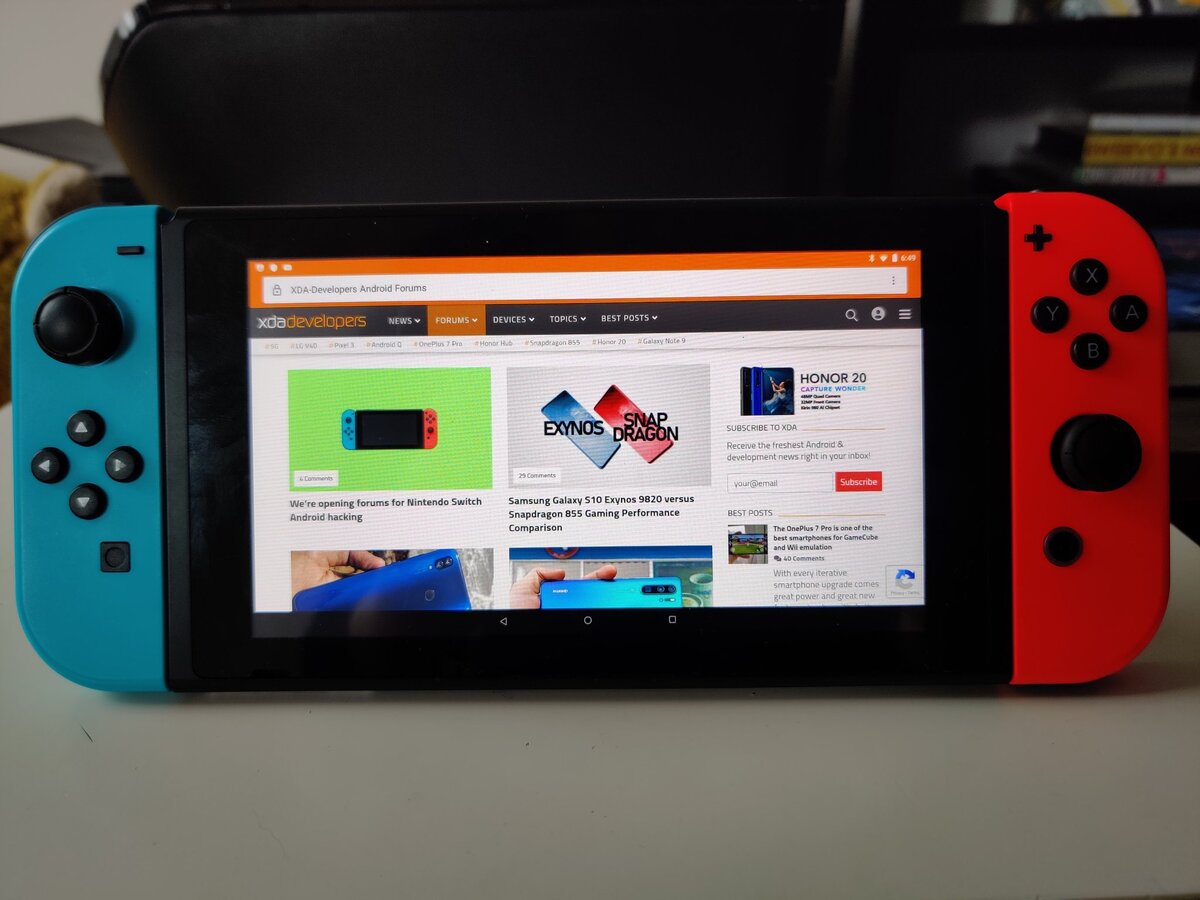 Примерно так выглядит Android на Nintendo Switch.