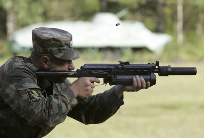 Стрельба из пистолета-пулемет ПП-19 Бизон-2-01 с глушителем