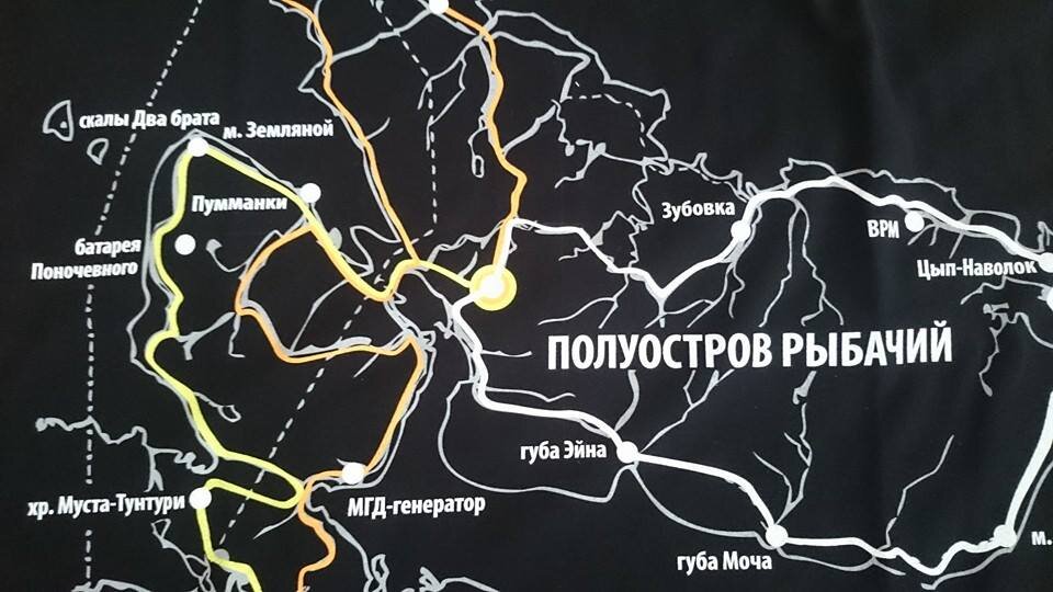 Карта полуострова рыбачий и средний в высоком качестве
