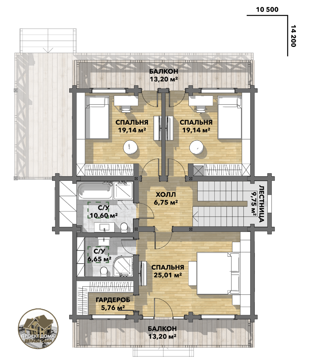 Каркасный дом 13,4х14,3 м (Проект Сити-16) - цены, фото Karkascity
