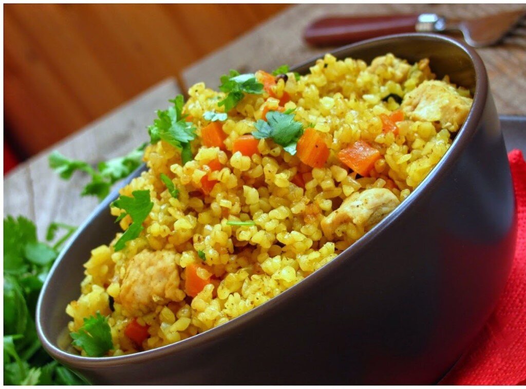 Плов из булгура с индейкой