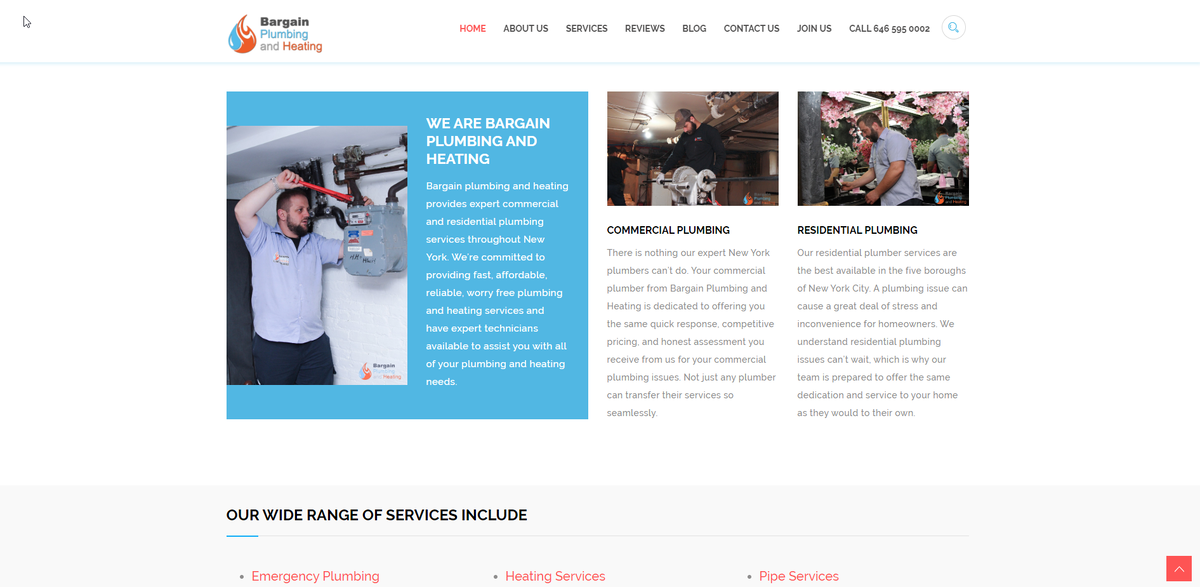 Пример сайта (взято с https://www.bargainplumbingheating.com)